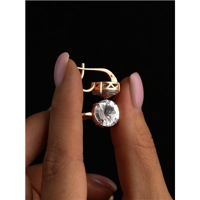 Кольцо из золочёного серебра с кристаллом Swarovski 925 пробы 0042к-001з