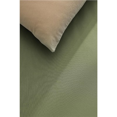 Manon King Size %100 Pamuk Ranforce Lastiksiz Çarşaf - Haki