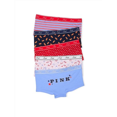 PINK 5-Pack Logo Cotton Boyshort Panties