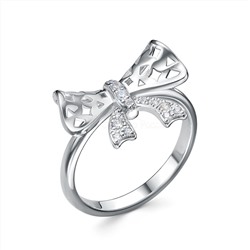 Серьги из серебра с фианитами родированные - Банты 221-10-269-1р