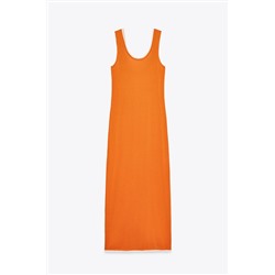 DOUBLE LAYER TRIM KNIT MAXI DRESS