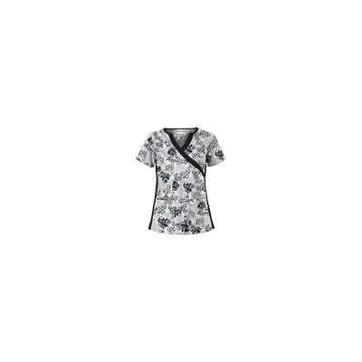UA Splash Of Love White V-Neck Scrub Top