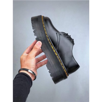 Ботинки Dr. Martens Martin 1461 с тремя отверстиями и низким вырезом на подошве из твердой кожи черного цвета