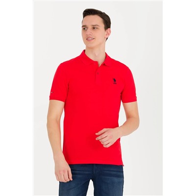 Erkek Kırmızı Basic Polo Yaka Tişört