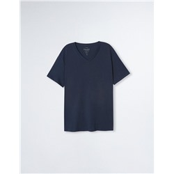 V-neck T-shirt, Men, Dark Blue