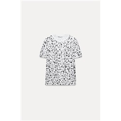 METALLIC ANIMAL PRINT T-SHIRT