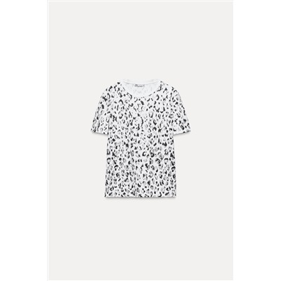 METALLIC ANIMAL PRINT T-SHIRT
