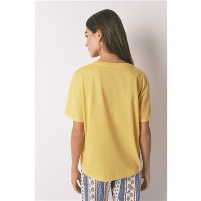 Camiseta Smiley amarillo 100% algodón