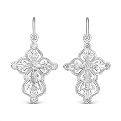 Крест из серебра с фианитами родированный - 3,1 см 925 пробы К3-498р 200