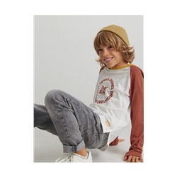 Langarmshirt mit Druckmotiv, aus Baumwolle