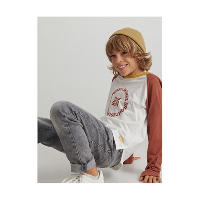 Langarmshirt mit Druckmotiv, aus Baumwolle