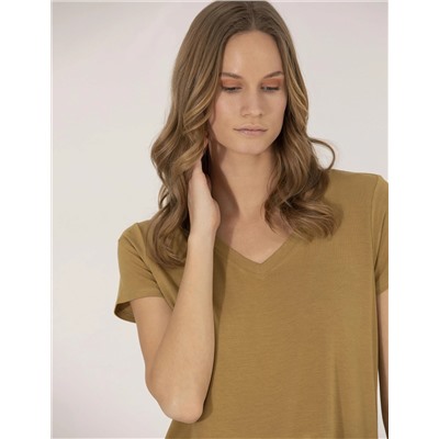 Yeşil Comfort Fit Basic Tişört