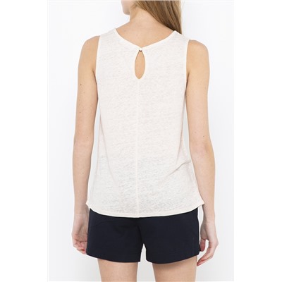 Camiseta de tirantes de lino Beige claro