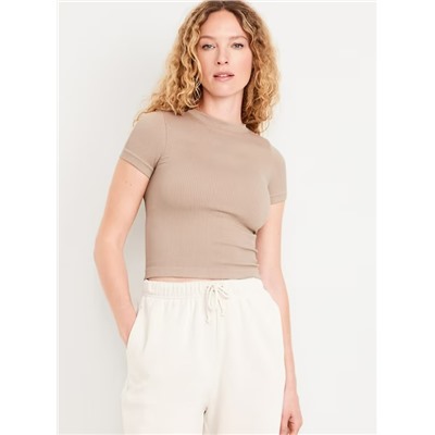 Fitted Seamless Ribbed T-Shirt