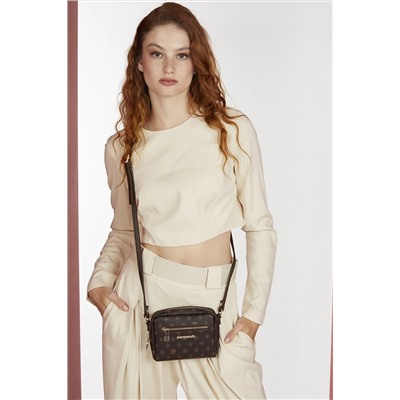 Pierre Cardin Kahve Monogram Kadın Omuz Çantası 05PO22Y1566-1