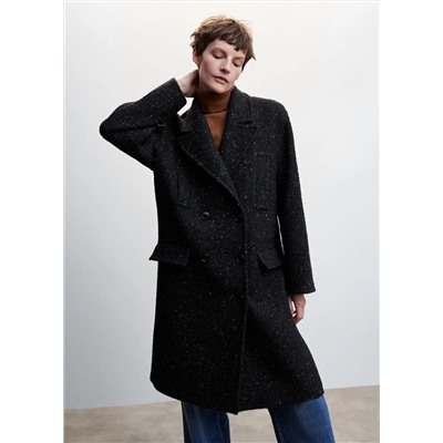 Abrigo cruzado jaspeado -  Mujer | MANGO OUTLET Melilla