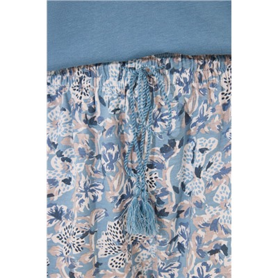 Pijama corto 100% algodón flores