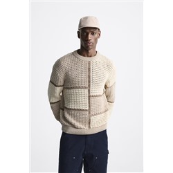 JERSEY COLOR BLOCK CROCHET