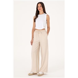 Kadın Taş Loose Relax Fit Kanvas Pantolon