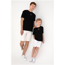 Erkek Comfort Fit Bisiklet Yaka Siyah Tişört