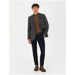 Lacivert Slim Fit Kanvas Pantolon