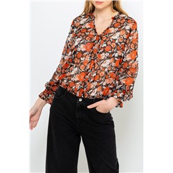 Blusa Negro y naranja