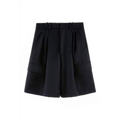 Bermudas de tiro alto Negro