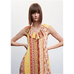 Vestido estampado volante