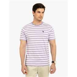 YARN DYE STRIPE JERSEY CREW NECK T-SHIRT