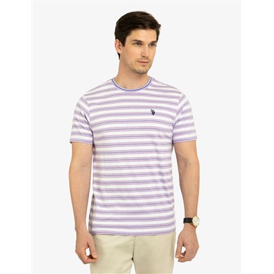 YARN DYE STRIPE JERSEY CREW NECK T-SHIRT