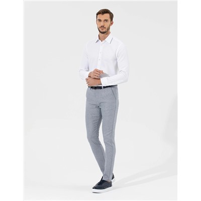 Lacivert Slim Fit Beli Lastikli Kanvas Pantolon