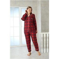 RAPAPA Kadın Battal Süet Kışlık Düğmeli Pijama Takımı 13100-K