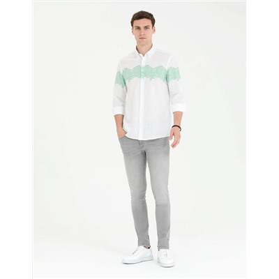 Açık Yeşil Regular Fit Uzun Kollu Gömlek