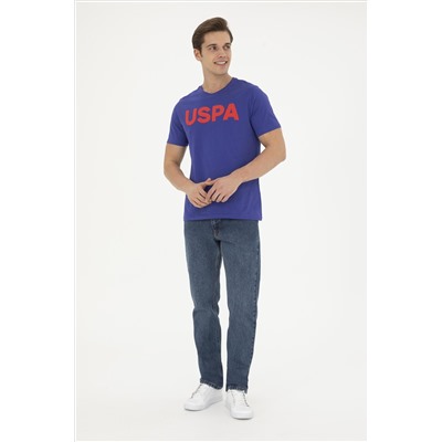 Erkek Regular Fit Bisiklet Yaka Mavi Basic Tişört