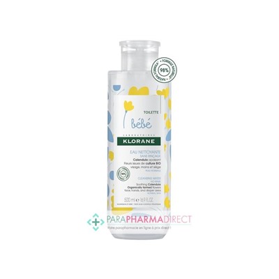 Klorane Bébé Toilette Eau Nettoyante Sans Rinçage 500ml