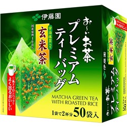 ITOEN Premium Matcha green tea with roasted rice премиум матча зеленый чай с обжаренным рисом 50 пакетиков
