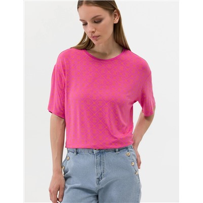 Fuşya Comfort Fit Tişört