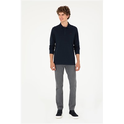 Erkek Lacivert Basic Sweatshirt