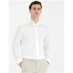 Beyaz Slim Fit Smokin Gömlek