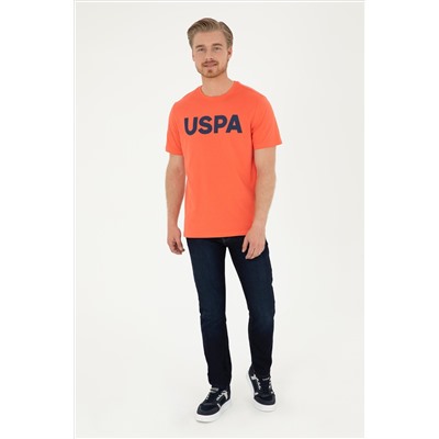 Erkek Regular Fit Bisiklet Yaka Nar Çiçeği Basic Tişört