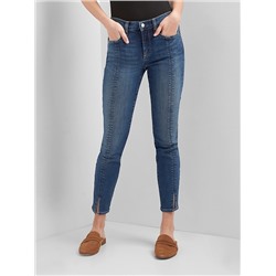 Mid rise seamed true skinny ankle jeans