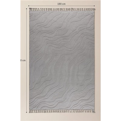 Pluie Rölyef Halı - Gri - 190x290 cm