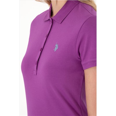 Kadın Menekşe Basic Polo Yaka Tişört