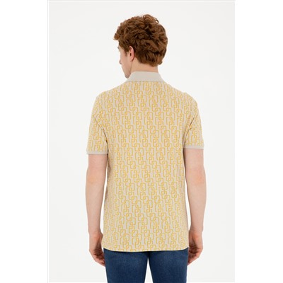 Erkek Regular Fit Polo Yaka Safran Tişört