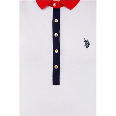 Kadın Beyaz Basic Polo Yaka Tişört