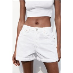 BERMUDA DENIM TRF MOM FIT TIRO ALTO
