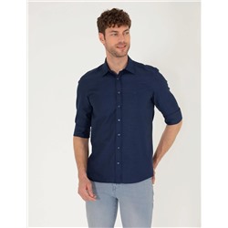 Lacivert Slim Fit Oxford Gömlek