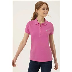 Kadın Pembe Basic Polo Yaka Tişört