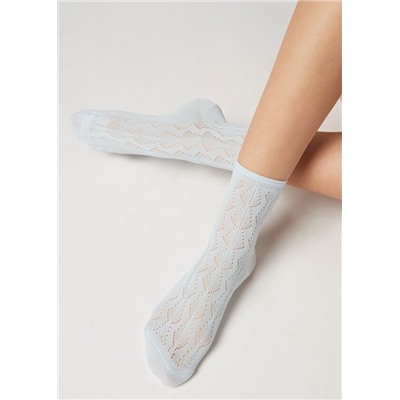 Socke mit Durchbruchmuster aus Baumwolle