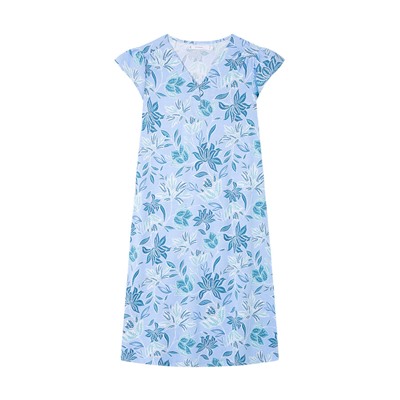 Camisón midi 100% algodón estampado flores